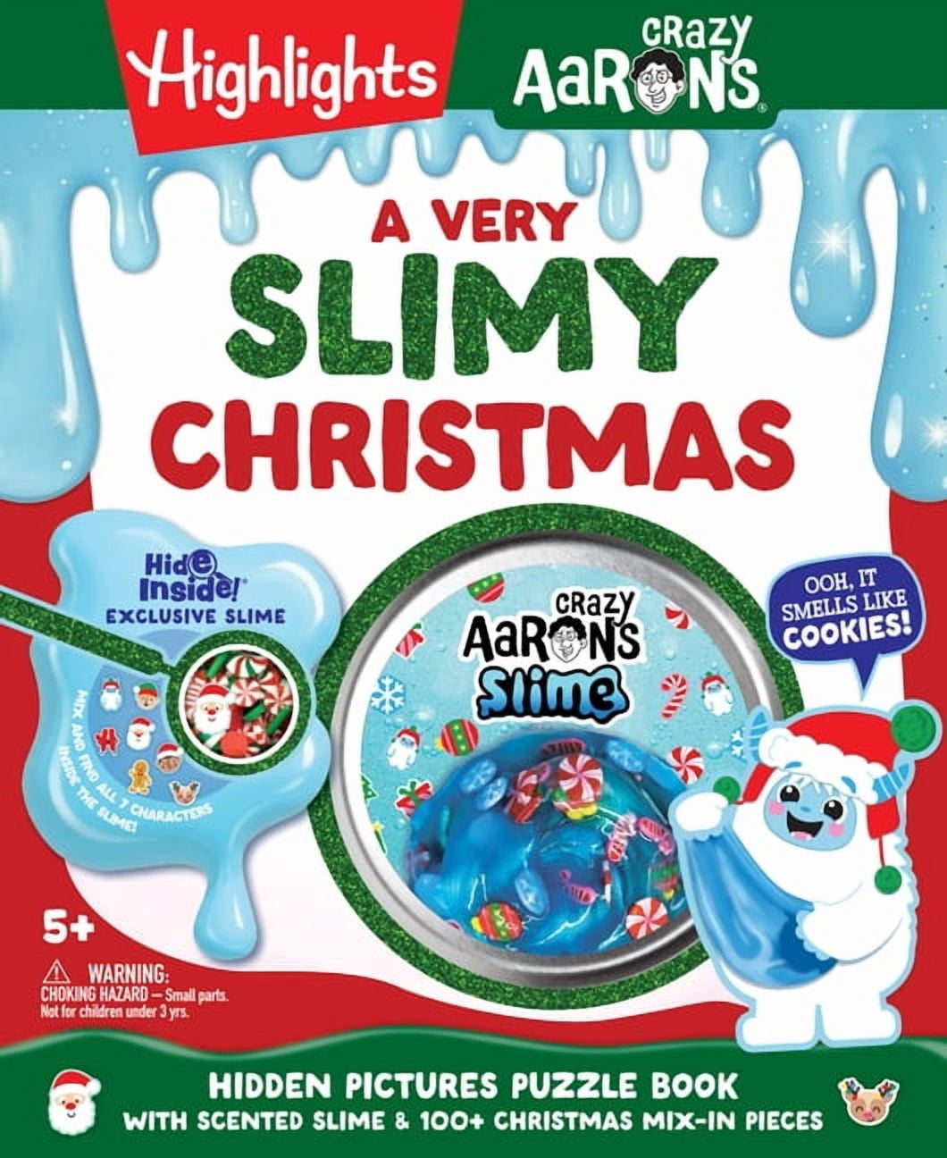 Highlights + Crazy Aaron's Hide Inside! A Very Slimy Christmas: Hidden Pictures Activity Book with Scented Slime & 100+ Christmas Mix-In Pieces, (Hardcover)