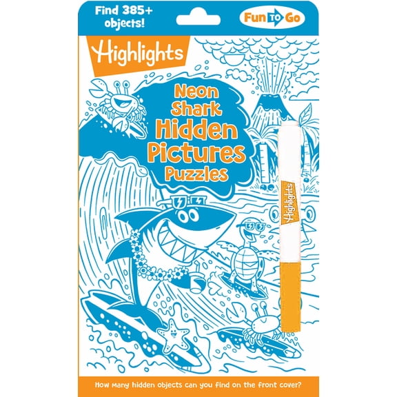 Highlights Fun to Go Neon Shark Hidden Pictures Puzzles: Fun Seek-And-Find Kids Activity Book for Ages 69 with Over 300 Hidden Objects and Bo, (Paperback)