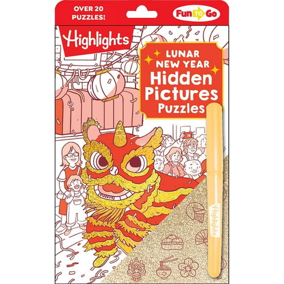 Highlights Fun to Go Lunar New Year Hidden Pictures Puzzles: Festive Lunar New Year Book for Kids Featuring Over 300 Objects to Find, Gold St, (Paperback)