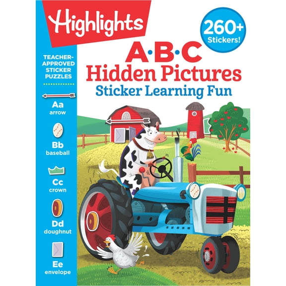 Pre-Owned Highlights Hidden Pictures Sticker Learning: ABC Hidden Pictures Sticker Learning Fun (Paperback)