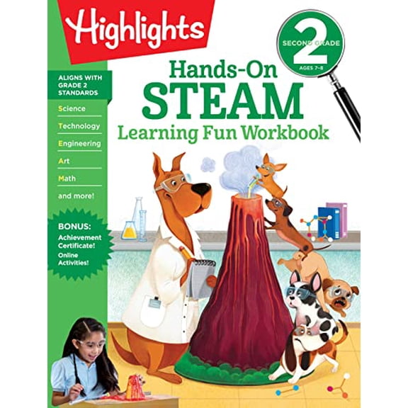 Pre-Owned Highlights Learning Fun Workbooks: Second Grade Hands-On STEAM Learning Fun Workbook (Paperback)