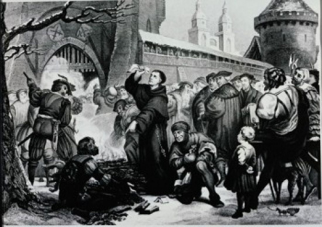 Highlights of the Life of Martin Luther The Burning of the Bull 1520 Pierre Antoine Labouchere (1807-1873French) Canvas Art - Pierre Antoine Labouchere (24 x 36)