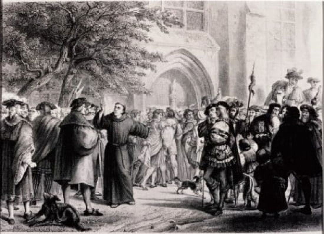 Highlights of the Life of Martin Luther The Indulgences October 31 1517 Pierre Antoine Labouchere (1807-1873French) Canvas Art - Pierre Antoine Labouchere (18 x 24)