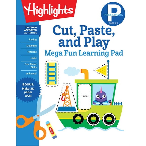 Highlights Mega Fun Learning Pads: Preschool Cut, Paste, and Play Mega Fun Learning Pad (Paperback)