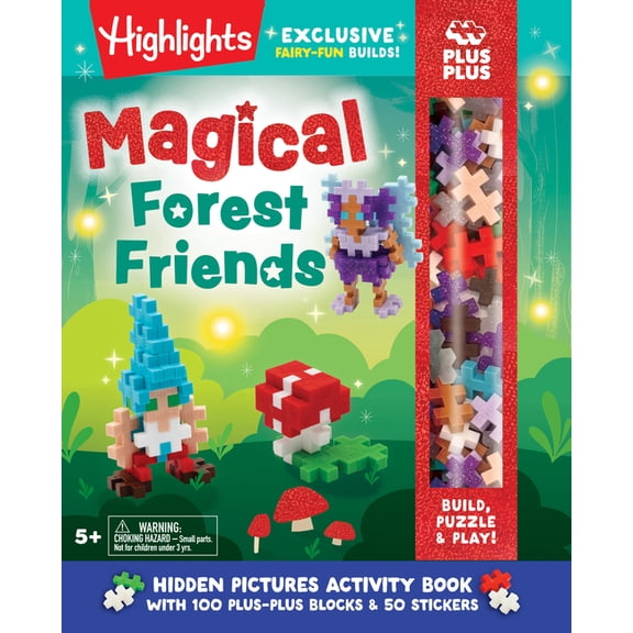 Highlights & Plus-Plus Activity Book and Magical Forest Friends: Build, Puzzle & Play: Hidden Pictures Activity Book with 100 Plus-Plus Blocks & 50 Stickers, (Hardcover)