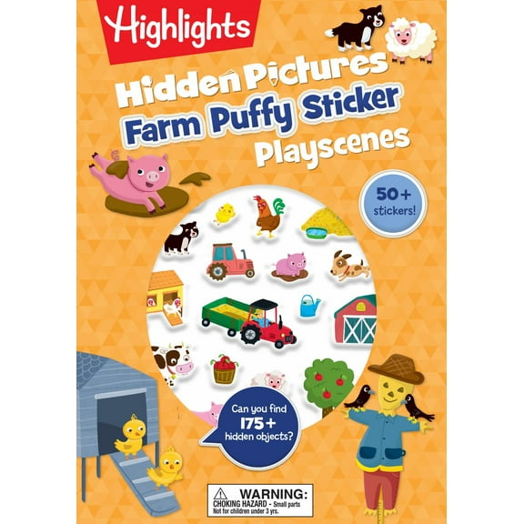 Farm Hidden Pictures Puffy Sticker Playscenes: Puffy Sticker Activity Book with Farm Puzzles, Mazes and Activities, over 50 Puffy Farm Stickers for Kids (Paperback)