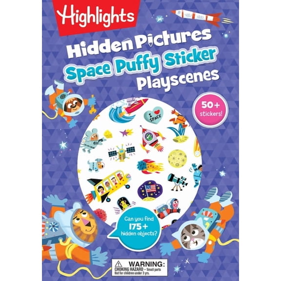 Highlights Puffy Sticker Playscenes Space Hidden Pictures Puffy Sticker Playscenes (Paperback)
