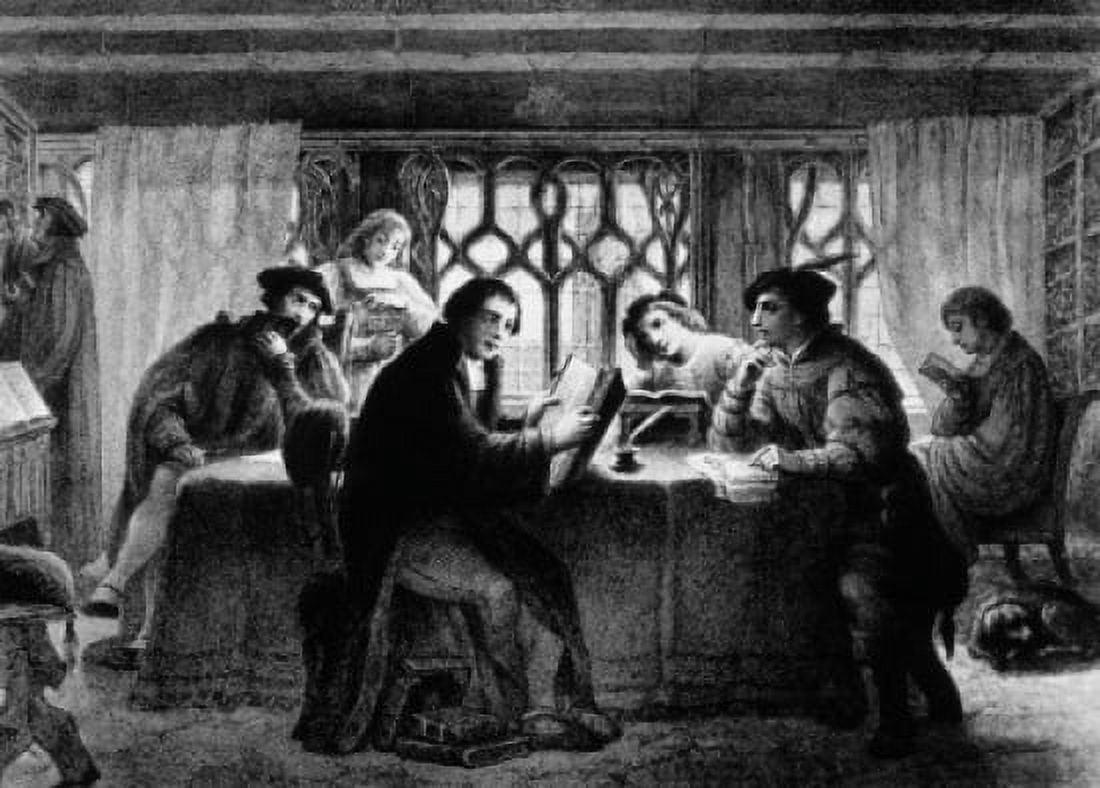 Highlights of the Life of Martin Luther The Bible 1503 by Pierre Antoine Labouchere (1807-1873) Canvas Art - Pierre Antoine Labouchere (18 x 24)