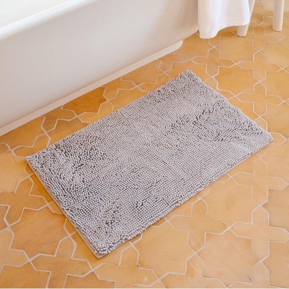 Highly Absorbent Bath Rug & Other Measurements - Gray Color Mat, Machine Washable, Non-Slip & Ideal for Your Bathroom Floors, s & Showers