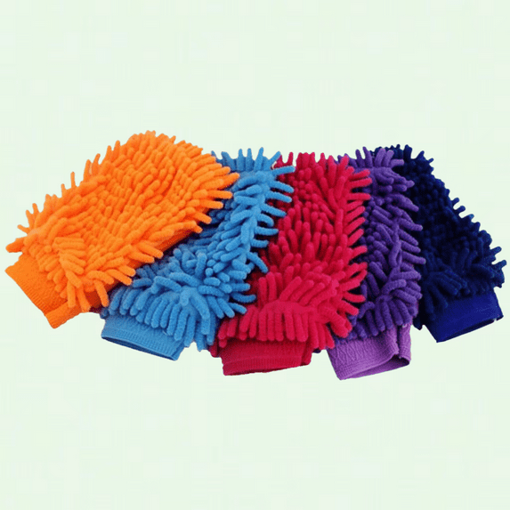 Highly Absorbent Car Washing Gloves, Cleaning Mitt for Cars, Furniture, Glass, Tiles - Reusable