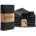 thumbnail image 1 of Highly Absorbent Cotton Dish Towels for Drying - Set of 6 Dark Gray Kitchen Towels - 18"X28" Lint Free Waffle Weave Cloth Linen Hand Bathroom Bulk Dishtowels, 1 of 3