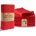 thumbnail image 1 of Highly Absorbent Cotton Dish Towels for Drying - Set of 6 Red Kitchen Towels - 18"X28" Lint Free Waffle Weave Cloth Linen Hand Bathroom Bulk Dishtowels, 1 of 3