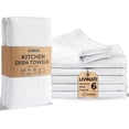 thumbnail image 1 of Highly Absorbent Cotton Dish Towels for Drying - Set of 6 White Kitchen Towels - 18"X28" Lint Free Waffle Weave Cloth Linen Hand Bathroom Bulk Dishtowels, 1 of 3