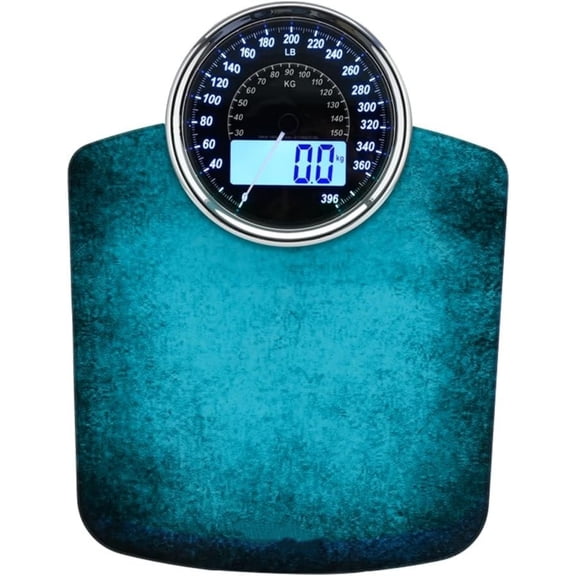 Highly Advance 2-in-1 Digital & Analog Weighing Scale for Body Weight-400lbs, 4 High Precison GX Sensor Accurate, Thick Tempered Glass, Extra Large Display (Blue)