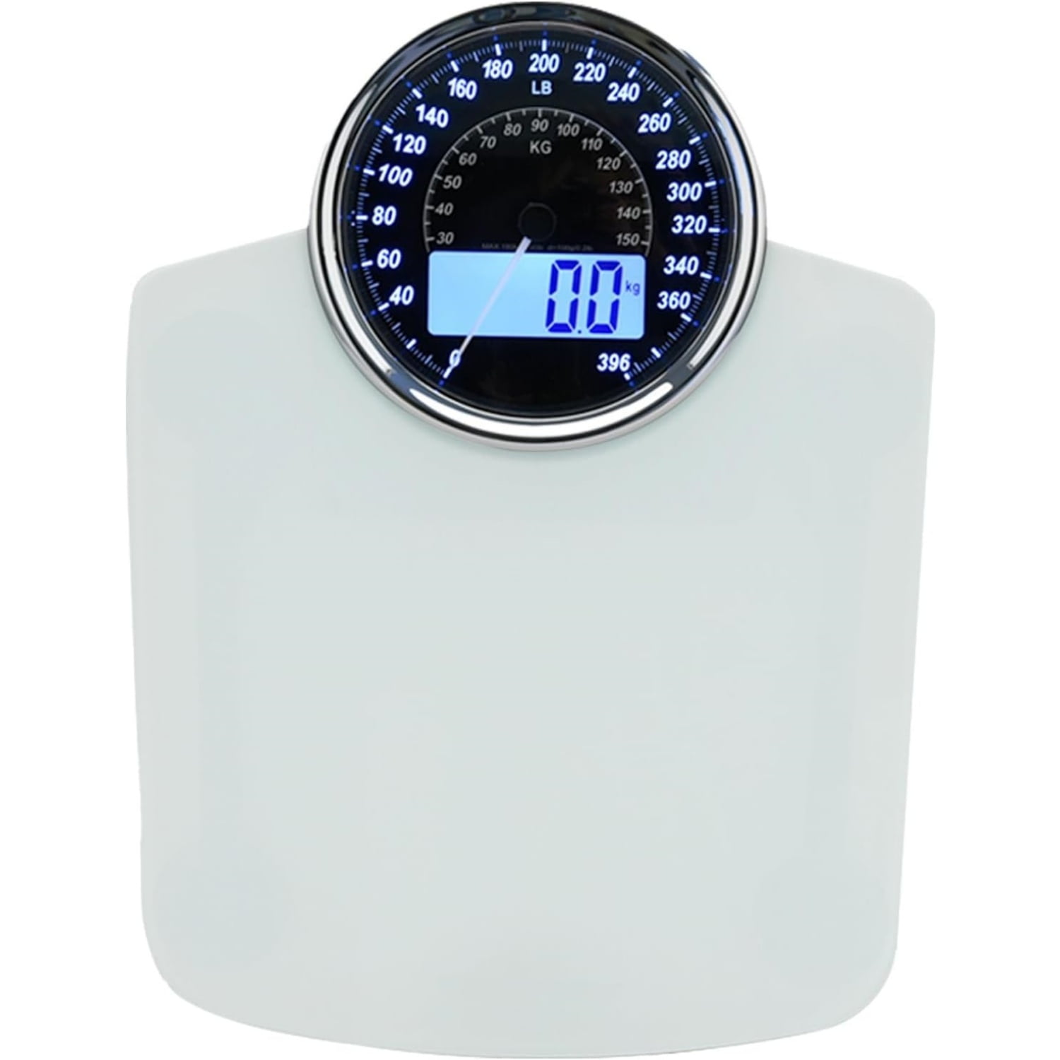 Highly Advance 2-in-1 Digital & Analog Weighing Scale for Body Weight-400lbs, 4 High Precison GX Sensor Accurate, Thick Tempered Glass, Extra Large Display (White)