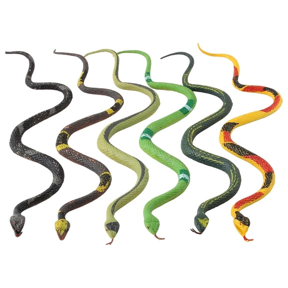 Highly Detailed Snake Figurines Collection for Garden Decoration Prank Prop Plastic Toys (6 PCS)