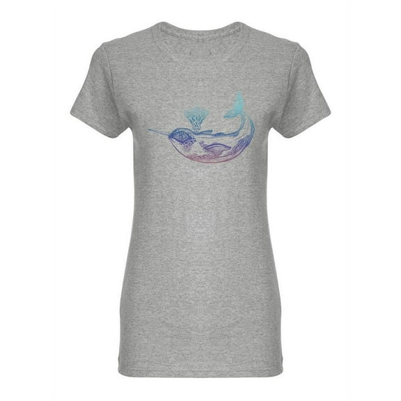 Highly Detailed Tribal Narwhal Shaped T-Shirt Women -Image by Shutterstock, Female x-Large