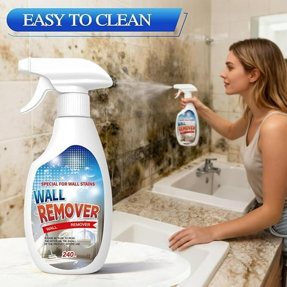 Highly Effective Mold Removal Spray,8.12 fl.oz Fiell Wall Remover,Multi-Surface Cleaning Solution,Dirt, Dust And Stain Remover,for Wood,Tile,Fabric,Bathrooms,Kitchens,Long-Term Protection