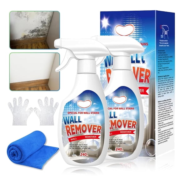Highly Effective Removal Spray,2026New Wall Cleaner Spray,Wall Remover Multi-Surface Cleaning Solution,Dirt, Dust And Stain Remover,for Wood,Tile,Fabric,Bathrooms,Kitchens (2Set)