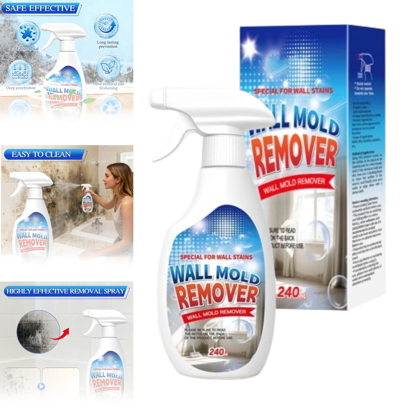 Highly Effective Removal Spray, 8.46 Fl.oz Wall Cleaner Spray, Dirt ...