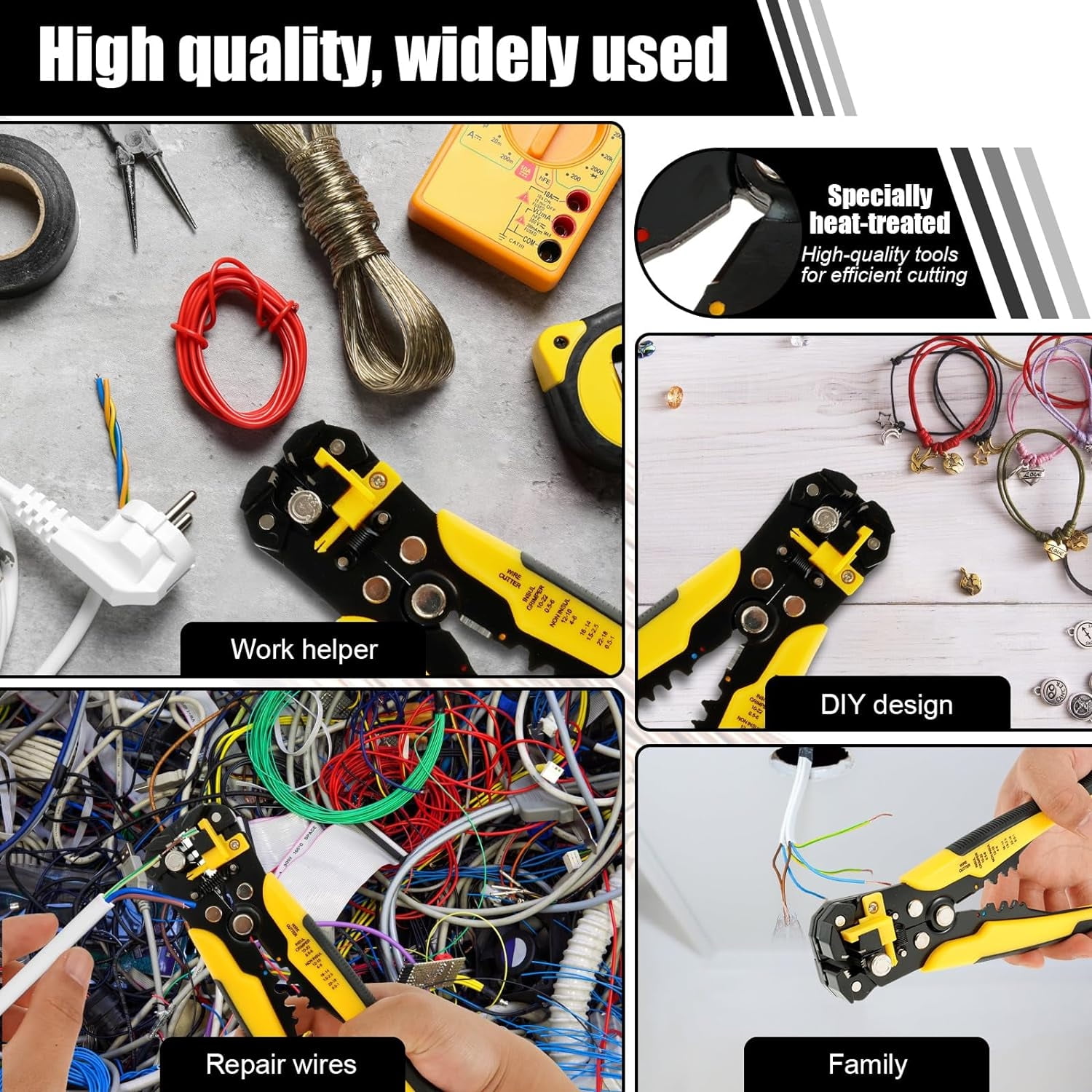 Highly Efficient Yellow Automatic SelfAdjusting Wire Cutter and