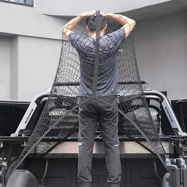 Flat Bungee Cargo Net Für Pickup - 4' X 4' Dehnt Auf 10' X 10', 25mm Schweres Ladungsnetz