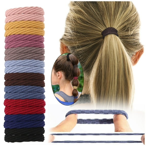 Highly Elastic Hair Ties for Thick Hair, Rubber Bands for Hair 20PC in A Pack, Large Stretch Non- Seamless Lightweight No Damage for Women Girls Hair Rope A