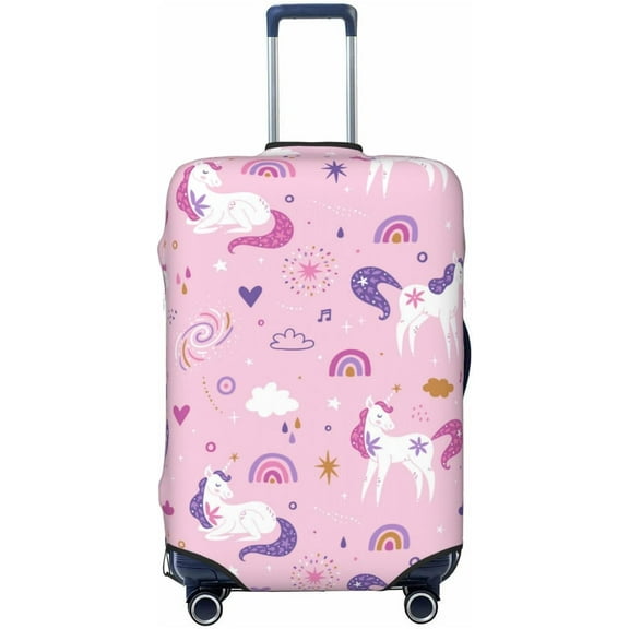 Highly Elastic Spandex Suitcase Cover Luggage Cover Protector Large Fits 25 to 28 Inch Girly Cute Unicorns Rainbows Clouds & Stars Prints