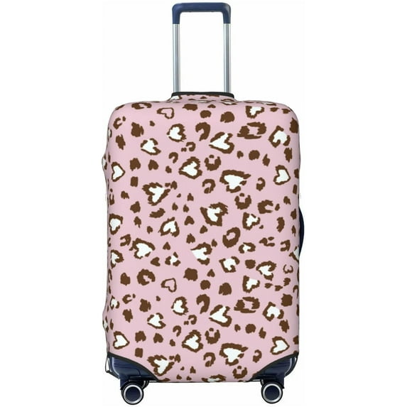 Highly Elastic Spandex Suitcase Cover Luggage Cover Protector Large Fits 25 to 28 Inch Leopard Pink Prints
