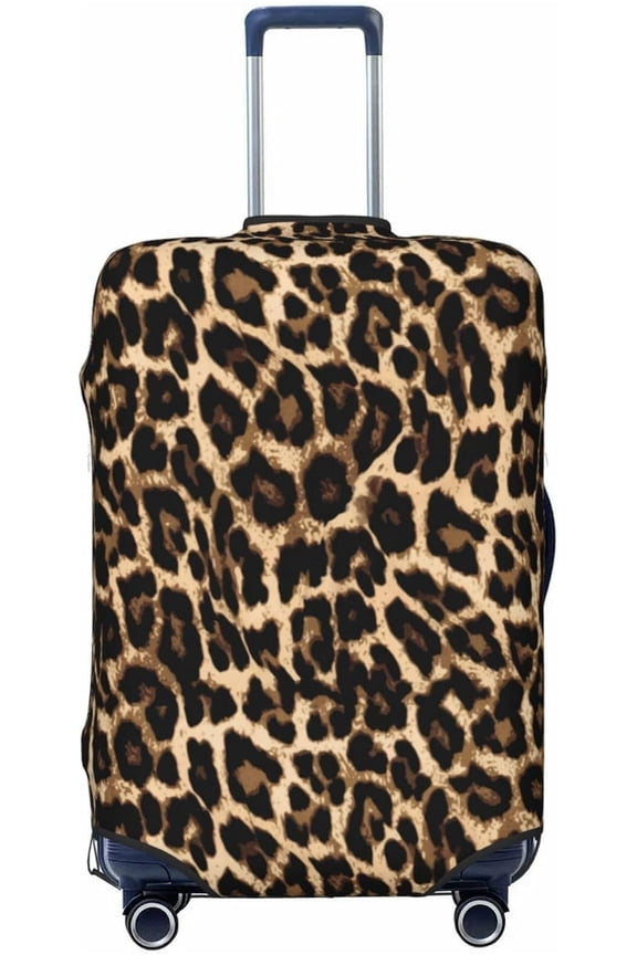 Highly Elastic Spandex Suitcase Cover Luggage Cover Protector Large Fits 25 to 28 Inch Leopard Skin Pattern Prints
