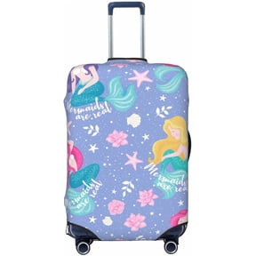 Highly Elastic Spandex Suitcase Cover Luggage Cover Protector Small Fits 18 to 21 Inch Kids Girls Mermaid Prints