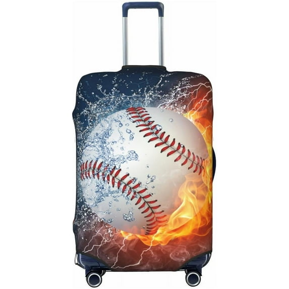 Highly Elastic Spandex Suitcase Cover Luggage Cover Protector X-Large Fits 29 to 32 Inch Baseball Ball Fire Water Prints