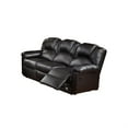 thumbnail image 1 of Highly Plush Hardwood, Metal & Bonded Leather Recliner Sofa, Black, 1 of 2