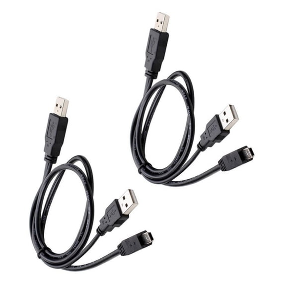 Highly Speed Double USB2.0 To Mini 5Pin Y Splitter Cable With Extra Power For External Hard Drive HDDs Date Cable