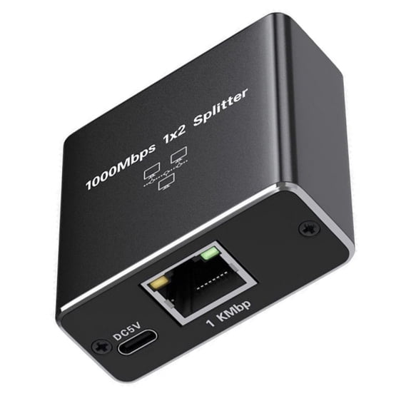 Highly Speed RJ45 Ethernet Splitter 1 to 2 with USB Power for Enhances Networking Performances and Device Sharing
