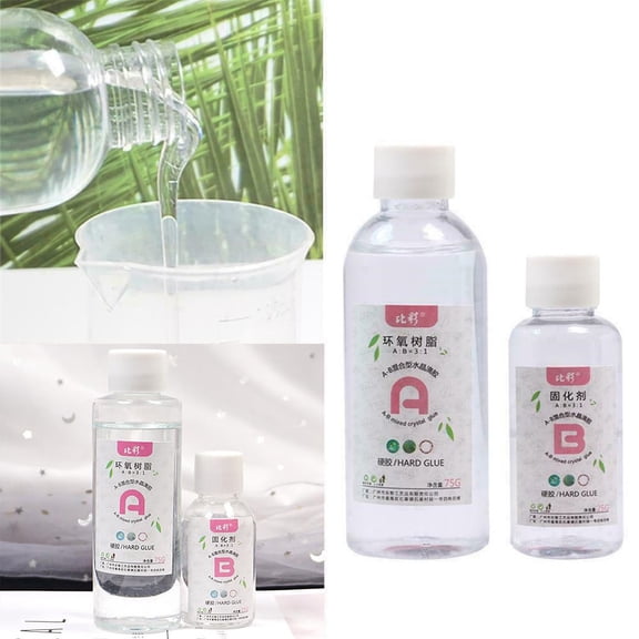 Highly Transparent Resin 1, Adhesive A and B, Epoxy 3: 100 Ml Jewelry Making Kitchen, Dining, Bar