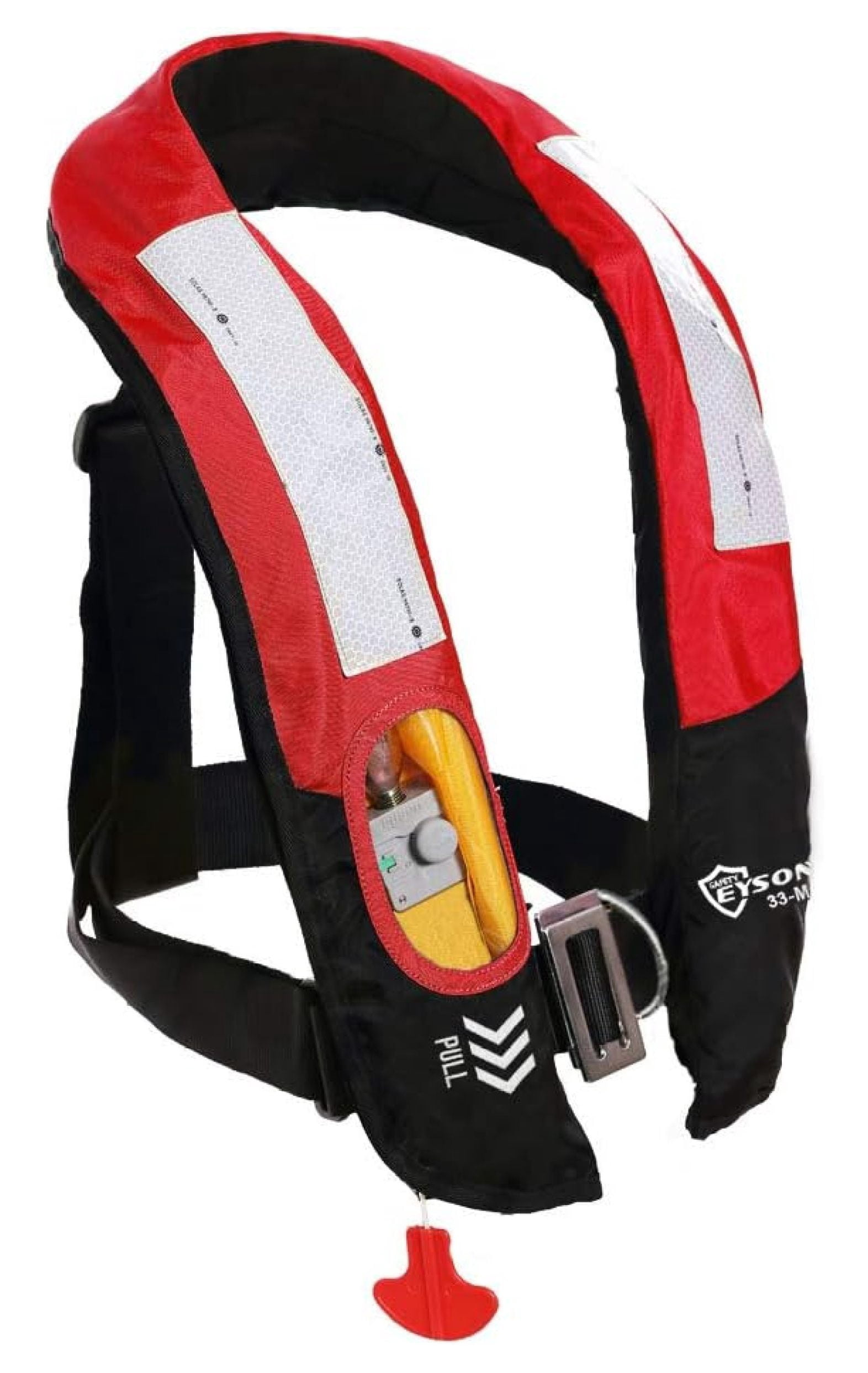 Highly Visible Manual Inflatable Life Vest PCY Red Adult Outdoor Boating Safety Survival Gear