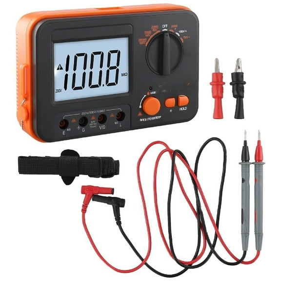 Highly efficient insulation resistance tester with many test options and energy-saving features for long-term use