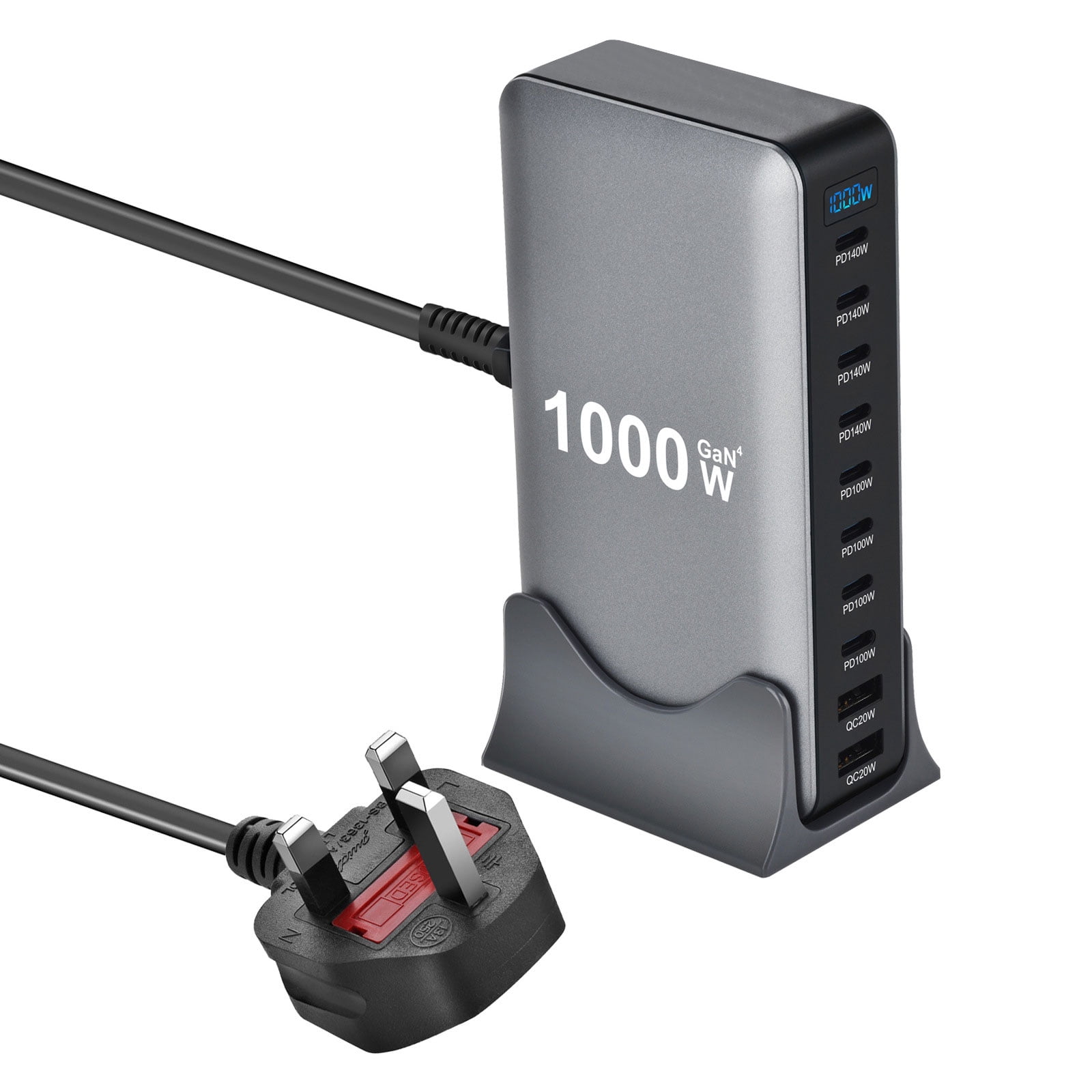 Highly speed 1000W Charging 10Port Compactly Charging Hubs Wide Device Compatibility Durability ABS Build Long Last