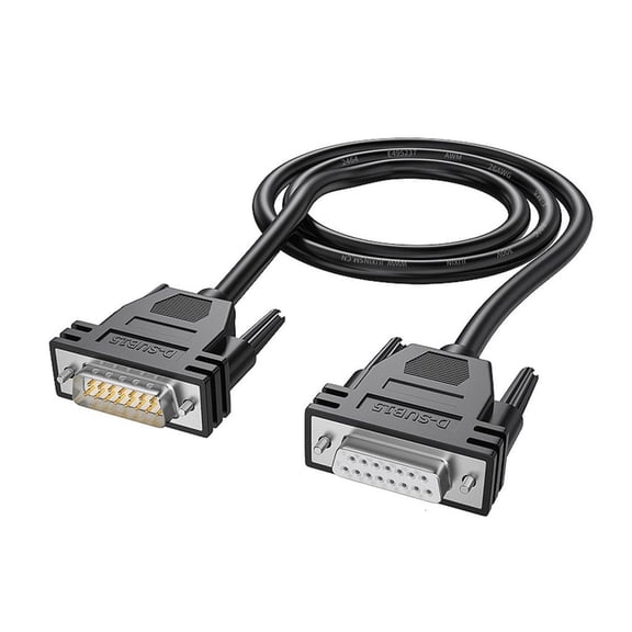 Highly speed DB15 Serial Cable DB15 Female to Male Wire Double Shielding Technology for Reliable Data Transmission 150cm