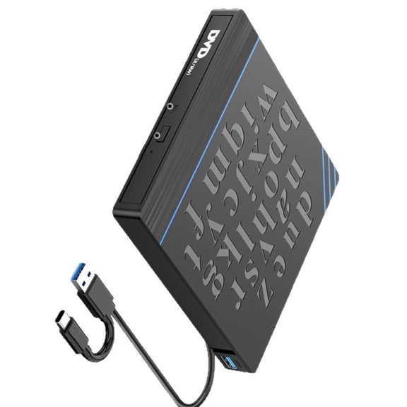 Highly speed USB Type C Interfaces External Optical Drive with Memory Card Reader and DC5V Charging Port for Computer