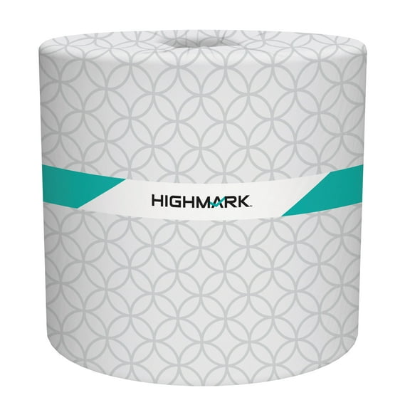 Highmark 2-Ply Bathroom Tissue, 100% Recycled, White, 336 Sheets Per Roll, Case Of 48 Rolls