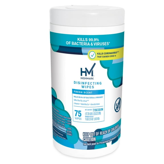 Highmark Disinfectant Wipes, Container Of 75 Wipes