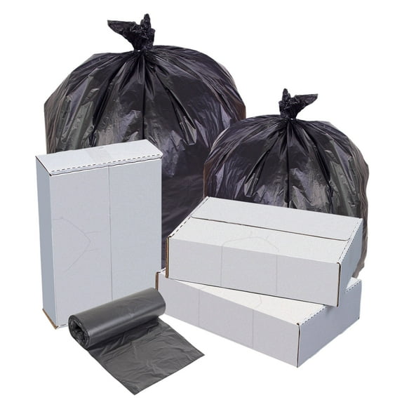 Highmark™ High-Density Can Liners, 22 Mic, 40 - 45 Gallons, 40" x 48", Black, Box Of 150