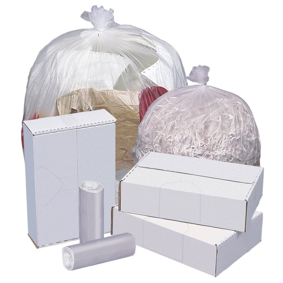 Highmark High-Density Can Liners, 22 Mic, 60 Gallons, 38" x 60", Natural, Box Of 150