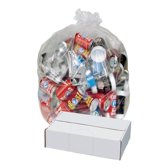 Highmark Linear Low Can Liners, 1.3-mil, 56 Gallons, 42 1/2" x 48", Clear, Box Of 100