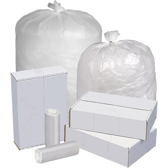 Highmark Linear Low Density Can Liners, 1.5-mil, 60 Gallons, 38" x 58", Clear, Box Of 100