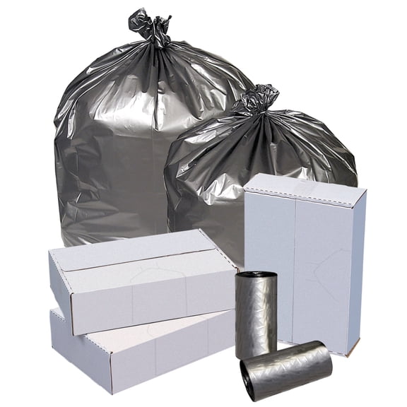 Highmark Linear Low Density Can Liners, 1.7-mil, 56 Gallons, 43" x 47", Silver, Box Of 50