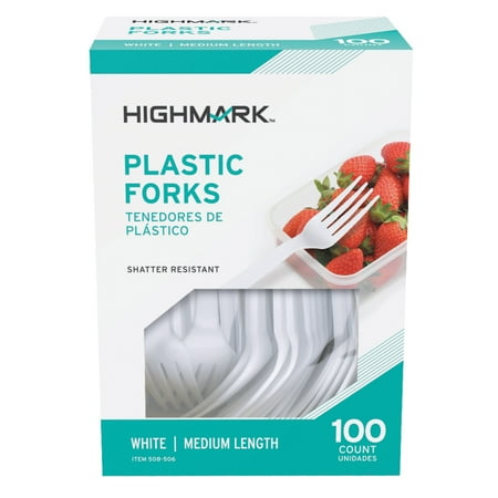 Highmark Medium-Length Polystyrene Forks, Pack Of 100, 11592