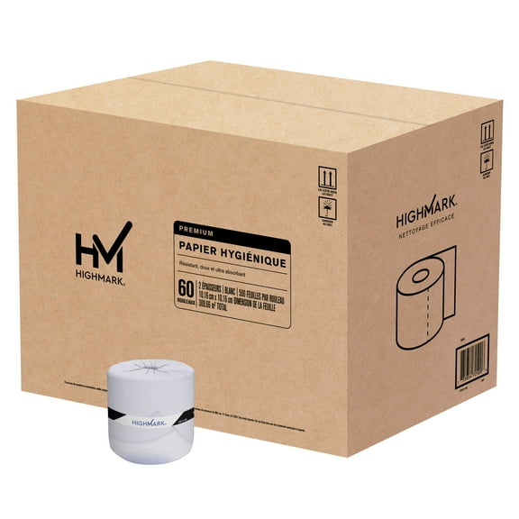Highmark Premium 2-Ply Toilet Paper, 500 Sheets Per Roll, Pack Of 60 Rolls
